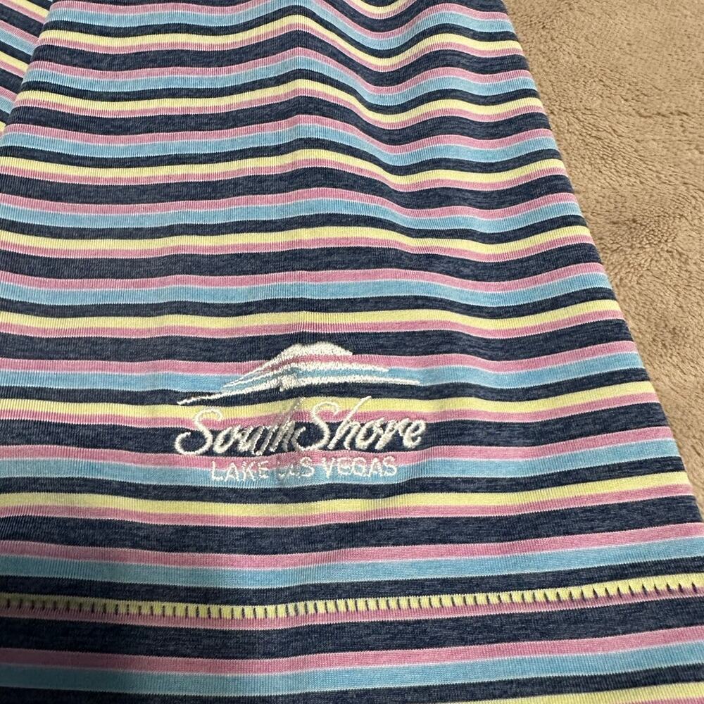 Peter Millar Summer Comfort Golf Shirt Men's Size XL Striped Purple Blue Polo - Picture 5 of 10